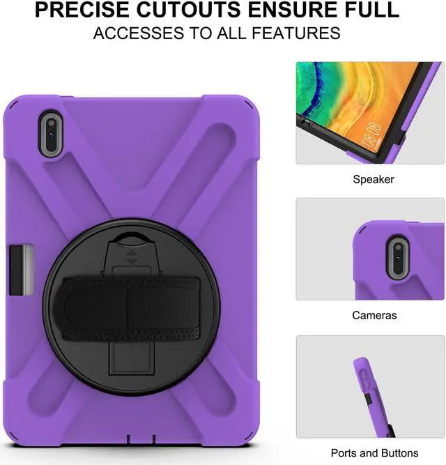 Alt view image 4 of 7 - Case for Huawei MatePad Pro 10.8 Inch Tablet Heavy Duty Shockproof Rugged Protective Cover with 360 Degree Rotating Pencil Holder / Hand Strap / Shoulder Strap