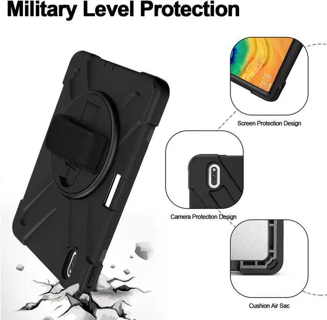 Alt view image 3 of 7 - Case for Huawei MatePad Pro 10.8 Inch Tablet Heavy Duty Shockproof Rugged Protective Cover with 360 Degree Rotating Pencil Holder / Hand Strap / Shoulder Strap