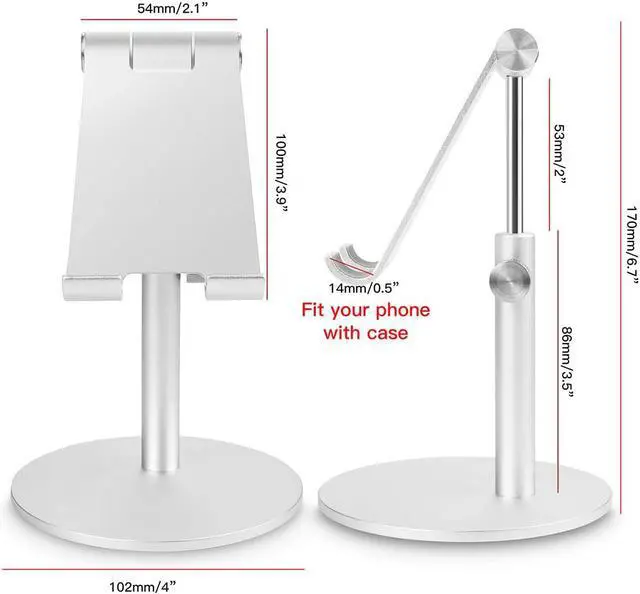 Alt view image 5 of 6 - Adjustable Tablet Phone Stand Telescopic Adjustable iPad Stand Holder Universal Multi Angle Aluminum Stand for iPhone Smart Cell Phone / Tablet / iPad (4-13 inch)