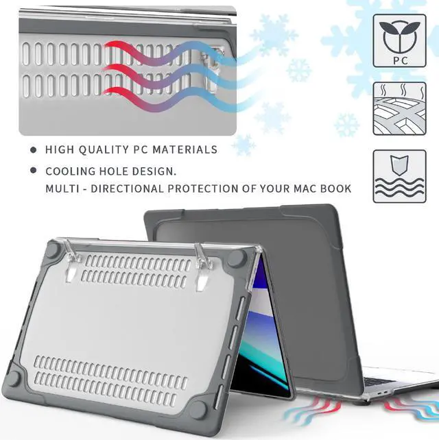 Alt view image 3 of 7 - Rubberized Protective Case with Foldable Stand & Keyboard Cover for Apple Macbook Pro 16 inch 2021 2020 2019 Model A2141 with Touch Bar and Touch ID