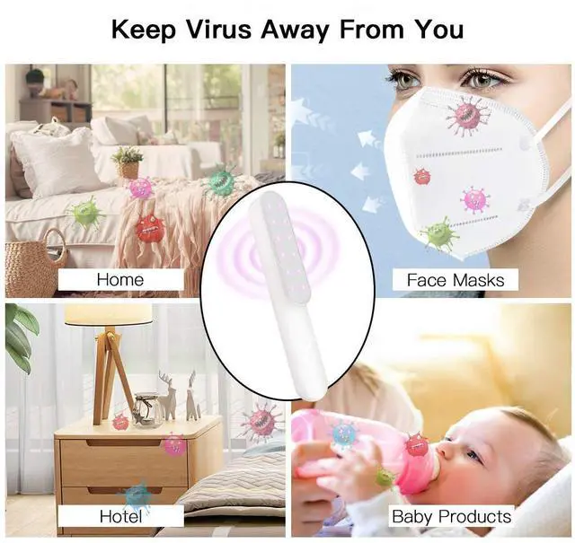 Alt view image 7 of 7 - UV Light Sanitizer New Ultraviolet Portable Disinfection Lamp Sterilizer Wand Handheld Efficient Professional Disinfector for Hotel, Wardrobe, Toilet, Office