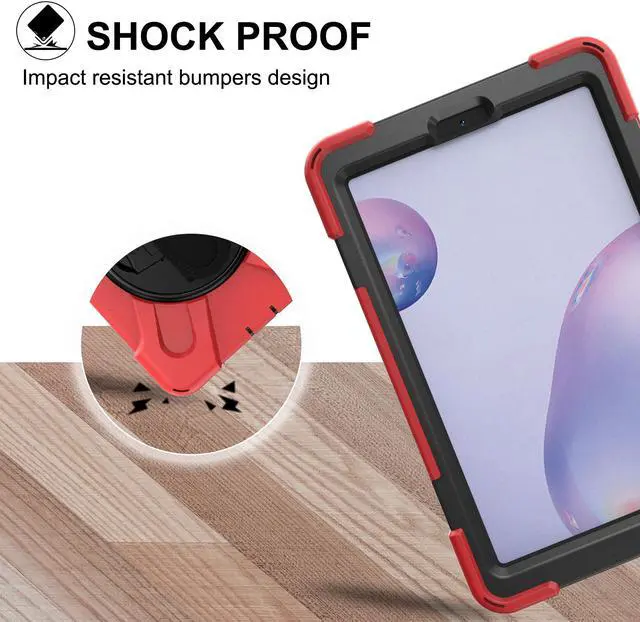 Alt view image 2 of 7 - Shockproof Case for Galaxy Tab A 8.4 Inch 2020 Model SM-T307 (Verizon/T-Mobile/Sprint/AT&T) Heavy Duty Protective Stand Cover with 360 Degree Rotating Hand and Shoulder Strap