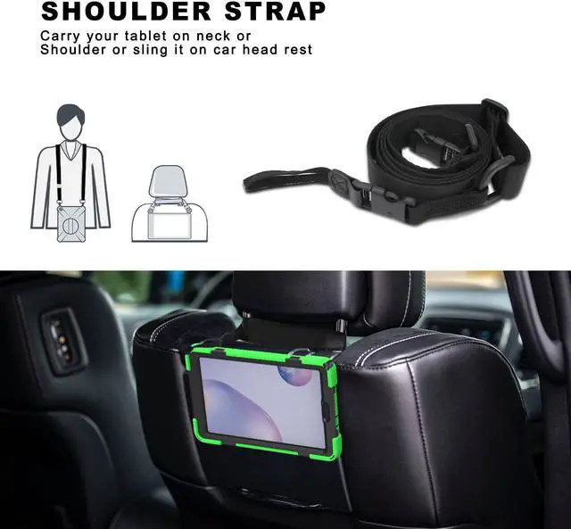 Alt view image 7 of 7 - Shockproof Case for Galaxy Tab A 8.4 Inch 2020 Model SM-T307 (Verizon/T-Mobile/Sprint/AT&T) Heavy Duty Protective Stand Cover with 360 Degree Rotating Hand and Shoulder Strap