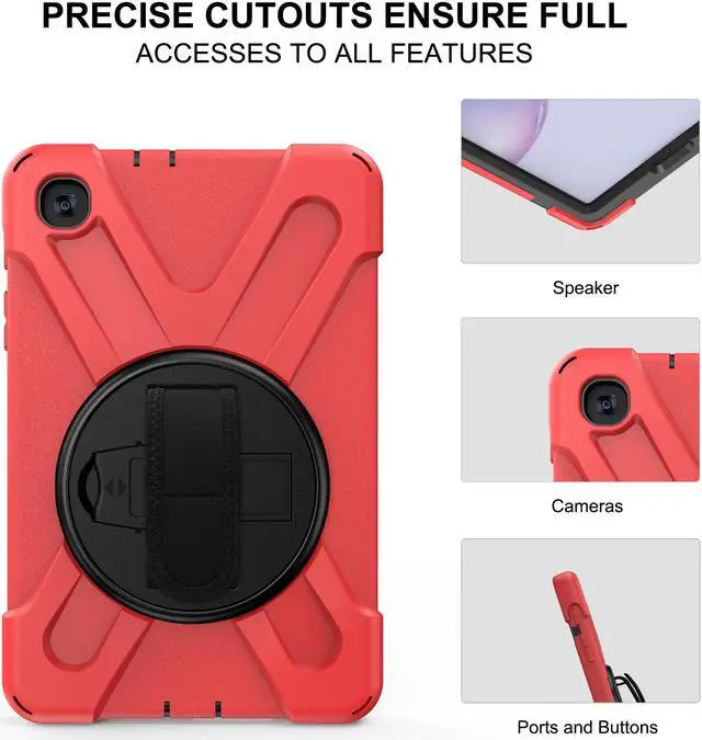 Alt view image 4 of 7 - Shockproof Case for Galaxy Tab A 8.4 Inch 2020 Model SM-T307 (Verizon/T-Mobile/Sprint/AT&T) Heavy Duty Protective Stand Cover with 360 Degree Rotating Hand and Shoulder Strap