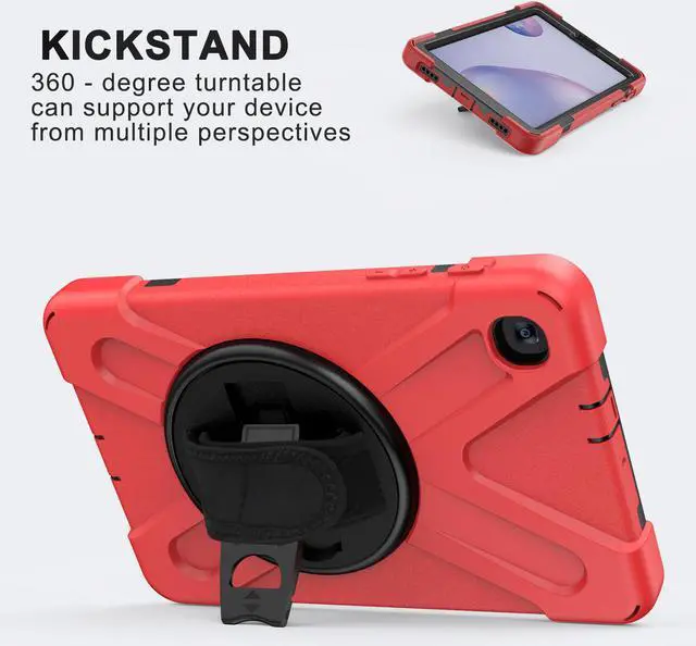 Alt view image 3 of 7 - Shockproof Case for Galaxy Tab A 8.4 Inch 2020 Model SM-T307 (Verizon/T-Mobile/Sprint/AT&T) Heavy Duty Protective Stand Cover with 360 Degree Rotating Hand and Shoulder Strap