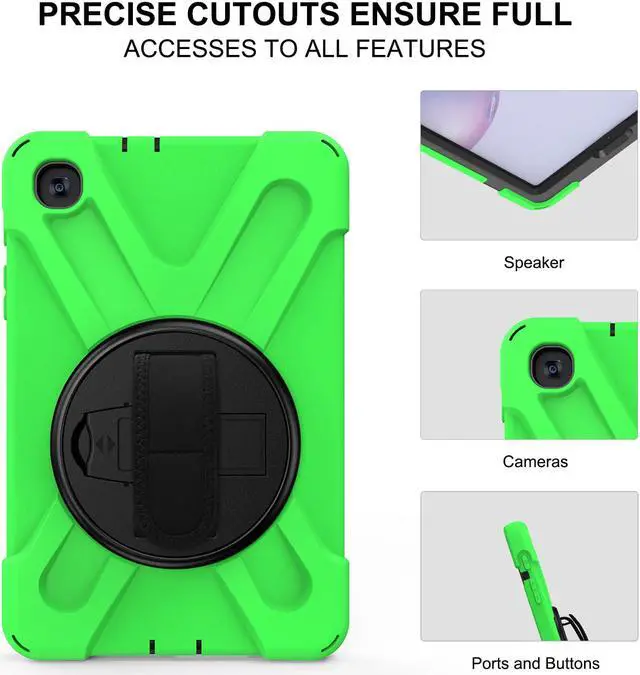 Alt view image 5 of 7 - Shockproof Case for Galaxy Tab A 8.4 Inch 2020 Model SM-T307 (Verizon/T-Mobile/Sprint/AT&T) Heavy Duty Protective Stand Cover with 360 Degree Rotating Hand and Shoulder Strap