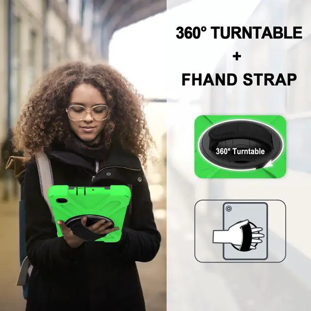 Alt view image 2 of 7 - Shockproof Case for Galaxy Tab A 8.4 Inch 2020 Model SM-T307 (Verizon/T-Mobile/Sprint/AT&T) Heavy Duty Protective Stand Cover with 360 Degree Rotating Hand and Shoulder Strap