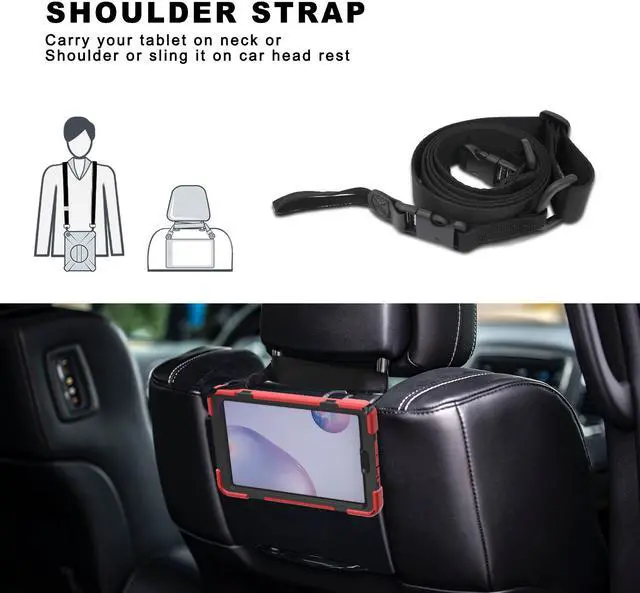 Alt view image 7 of 7 - Shockproof Case for Galaxy Tab A 8.4 Inch 2020 Model SM-T307 (Verizon/T-Mobile/Sprint/AT&T) Heavy Duty Protective Stand Cover with 360 Degree Rotating Hand and Shoulder Strap