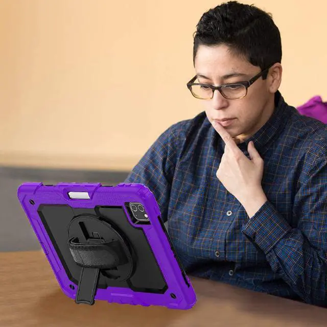 Alt view image 7 of 7 - iPad Pro 12.9 Case 2020 [Support Apple Pencil Wireless Attaching and Charging] Heavy Duty Shockproof Rugged Protective Cover with Hand / Shoulder Strap for iPad Pro 12.9 inch 2020 4th Generation
