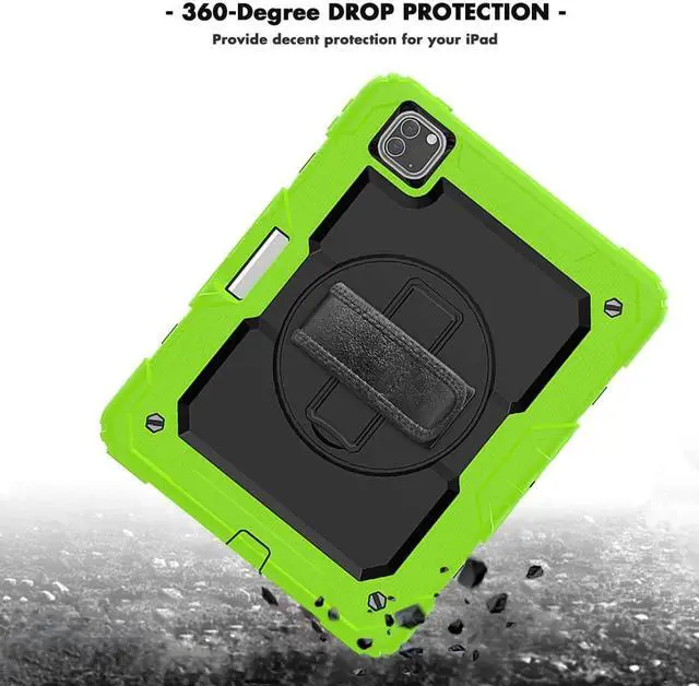 Alt view image 3 of 7 - iPad Pro 12.9 Case 2020 [Support Apple Pencil Wireless Attaching and Charging] Heavy Duty Shockproof Rugged Protective Cover with Hand / Shoulder Strap for iPad Pro 12.9 inch 2020 4th Generation