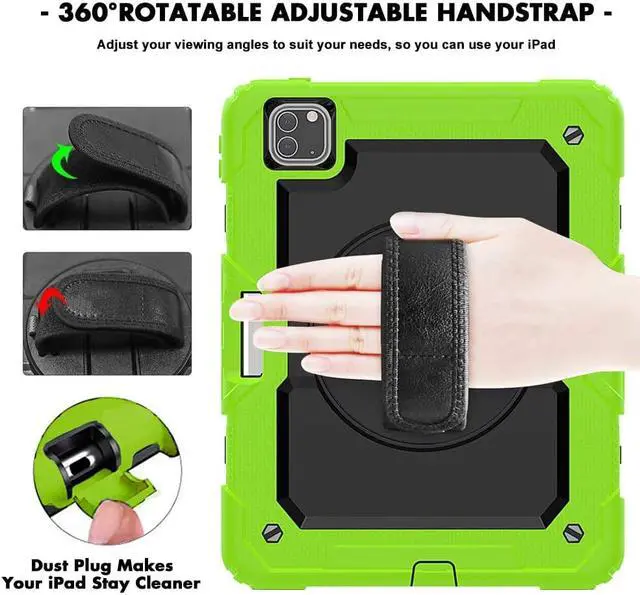 Alt view image 2 of 7 - iPad Pro 12.9 Case 2020 [Support Apple Pencil Wireless Attaching and Charging] Heavy Duty Shockproof Rugged Protective Cover with Hand / Shoulder Strap for iPad Pro 12.9 inch 2020 4th Generation
