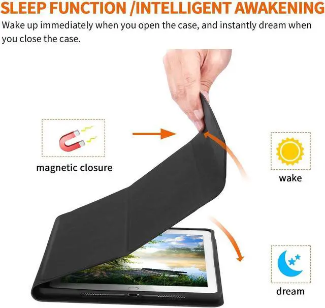 Alt view image 4 of 7 - iPad Keyboard Case 9.7 Inch Compatiable for iPad 2018 6th Gen iPad 2017 5th Gen-iPad Pro 9.7-iPad Air 2&1, Detachable Bluetooth Keyboard Case with Pencil Holder, Auto Wake/Sleep