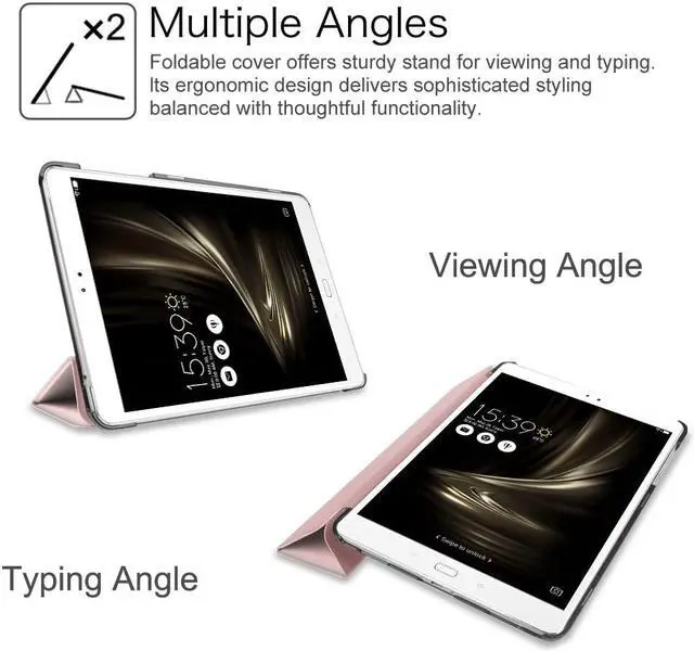 Alt view image 4 of 7 - Case for ASUS ZenPad 3S 10 Z500M (NOT FIT Model# Z500KL) - [Slim Shell] Ultra Lightweight Stand Cover with Auto Sleep / Wake for ASUS ZenPad 3S 10 (Z500M ONLY) 9.7 inch Tablet