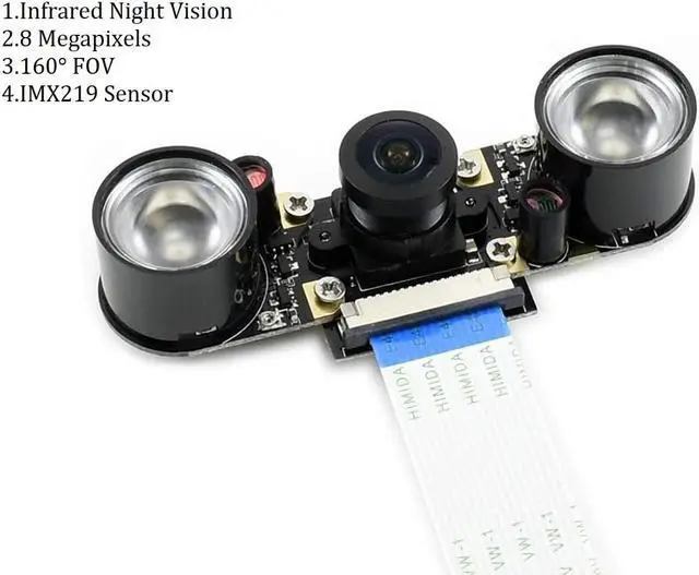 Alt view image 2 of 7 - IMX219-160IR Camera Compatible with NVIDIA Jetson Nano Developer Kit 8MP Infrared Night Vision IR Camera 160 Degree Wide Angle of View with IMX219 Sensor