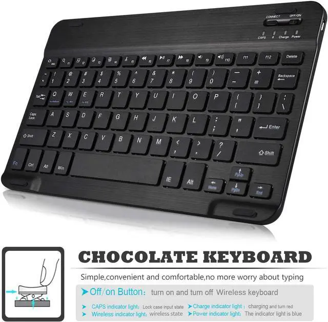 Alt view image 6 of 7 - Keyboard Case for Lenovo TAB M10 Tablet TB-X605F TB-X605L Removable Detachable PU Leather Bluetooth Keyboard Cover for Lenovo TAB M10 Tablet