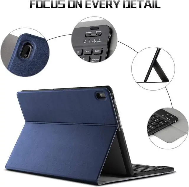 Alt view image 3 of 7 - Keyboard Case for Lenovo TAB M10 Tablet TB-X605F TB-X605L Removable Detachable PU Leather Bluetooth Keyboard Cover for Lenovo TAB M10 Tablet
