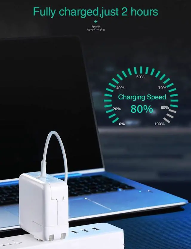 Alt view image 7 of 7 - Mac Book Pro Charger AC 85w Magsafe 2 Power Adapter Magnetic T-Tip Connector Charger for Mac Book Pro 13/15/17 Inch with Retina Display (After Mid 2012 Models)