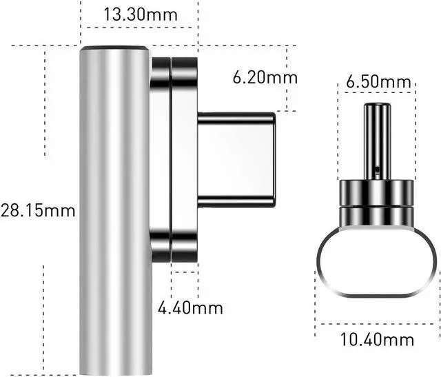 Alt view image 2 of 7 - 20 Pin Magnetic USB C Adapter, 100W Fast Charging,10 Gbps Data Transfer, RJ45 Gigabit Ethernet Connection, 4K Video @ 60Hz for New MacBook Pro/Air and Any USB C Devices