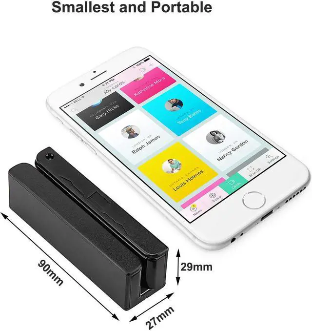 Alt view image 4 of 7 - MSR90 USB Swipe Magnetic Credit Card Reader 3 Tracks Mini Smart Card Reader MSR605 MSR606