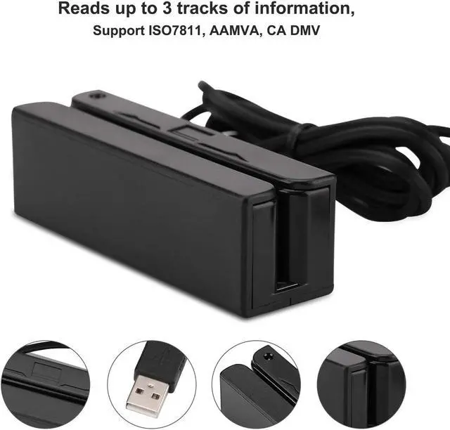 Alt view image 2 of 7 - MSR90 USB Swipe Magnetic Credit Card Reader 3 Tracks Mini Smart Card Reader MSR605 MSR606