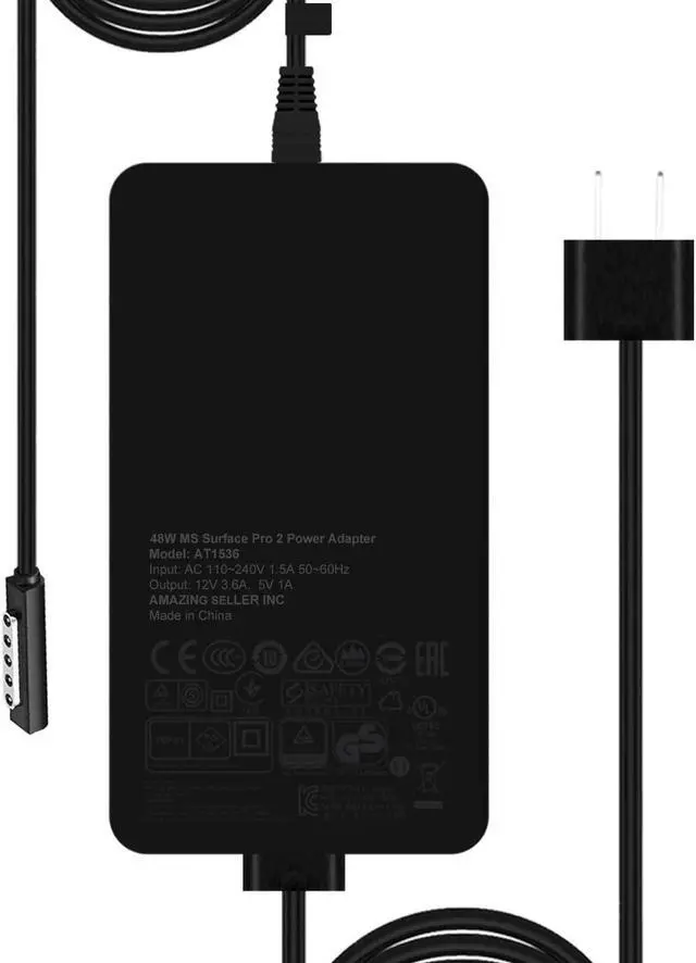 Alt view image 5 of 6 - 48W Surface Pro 2 Charger for Microsoft Surface RT Surface Pro 2 Pro 1 Surface 2 Tablet Microsoft 1512 1516 1536 12V 3.6A 48W Surface Power Supply MS Surface Pro 2 Ac Adapter with 5V USB Port