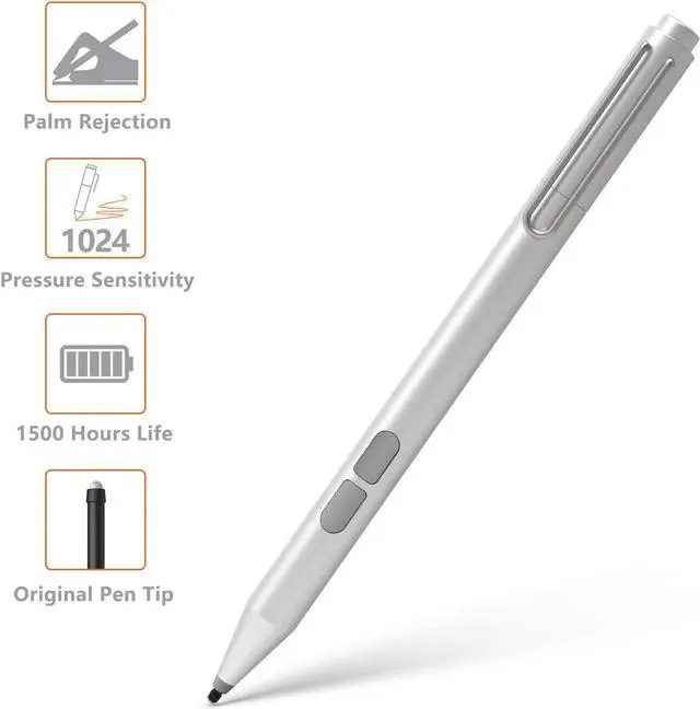Main image of Stylus pen for Surface Microsoft Certified Stylus Pen 1024 Levels Pressure, Palm Rejection, HB Tip, with AAAA Battery, for Surface Pro X 7 6 5 4 3 Surface Laptop 3 2 1 Surface Book 2 1,Surface Go