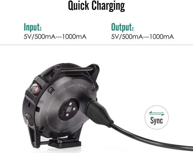 Alt view image 6 of 6 - Garmin Fenix 6 6S 6X Pro Sapphire Charger 2-Pack Charger Cable for Garmin Fenix 5 5S 5X Plus, Forerunner 935 945 45 45S 245, Approach S10 S40 S60 X10, Quatix 5 Sapphire, Vivoactive 3 4 4S