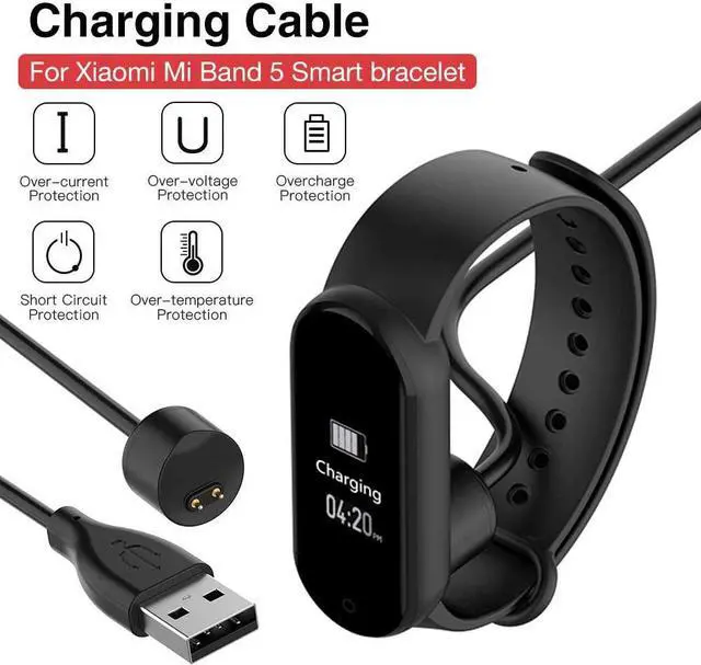 Alt view image 2 of 7 - 2-Pack Replacement Charging Cable for Xiaomi Mi Band 5 USB Charging Charger Adapter