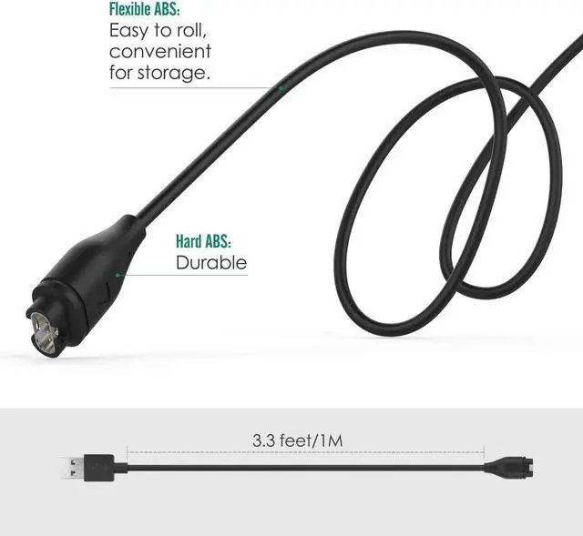 Alt view image 5 of 6 - Garmin Fenix 6 6S 6X Pro Sapphire Charger 2-Pack Charger Cable for Garmin Fenix 5 5S 5X Plus, Forerunner 935 945 45 45S 245, Approach S10 S40 S60 X10, Quatix 5 Sapphire, Vivoactive 3 4 4S
