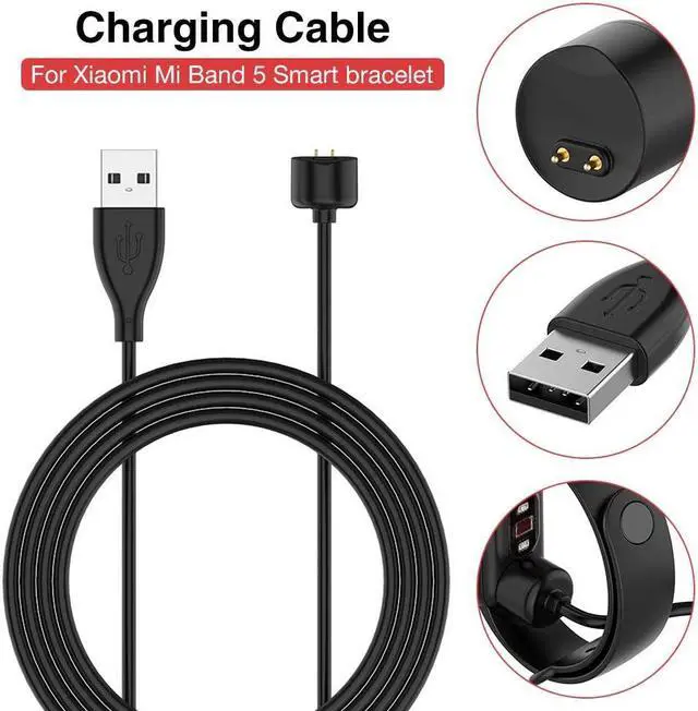 Alt view image 5 of 7 - 2-Pack Replacement Charging Cable for Xiaomi Mi Band 5 USB Charging Charger Adapter