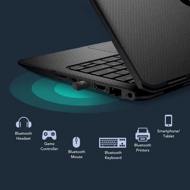 Alt view image 5 of 7 - USB WiFi Bluetooth 4.2 Adapter - Wi-Fi Receiver 600 Mbps and Wireless Bluetooth 2-in-1 Dongle, for Windows XP/ 7/ 8/ 10, Mac OS, PC Laptop