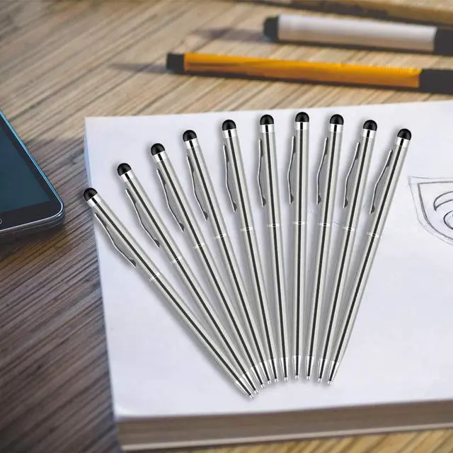 Alt view image 2 of 7 - 12 Packs Stylus Pens for Touch Screens, 2 in 1 Capacitive Stylus Ballpoint Pen for iPad, Tablet, iPhone, Kindle, Samsung and Other Touch Screen Devices
