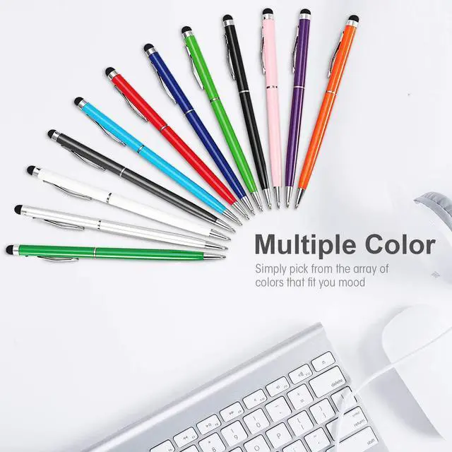 Alt view image 7 of 7 - 12 Packs Stylus Pens for Touch Screens, 2 in 1 Capacitive Stylus Ballpoint Pen for iPad, Tablet, iPhone, Kindle, Samsung and Other Touch Screen Devices