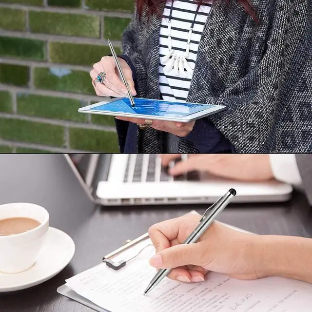 Alt view image 5 of 7 - 12 Packs Stylus Pens for Touch Screens, 2 in 1 Capacitive Stylus Ballpoint Pen for iPad, Tablet, iPhone, Kindle, Samsung and Other Touch Screen Devices