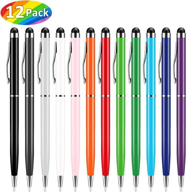 Main image of 12 Packs Stylus Pens for Touch Screens, 2 in 1 Capacitive Stylus Ballpoint Pen for iPad, Tablet, iPhone, Kindle, Samsung and Other Touch Screen Devices