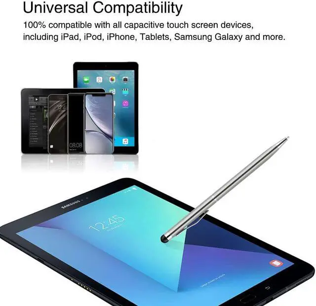 Alt view image 3 of 7 - 12 Packs Stylus Pens for Touch Screens, 2 in 1 Capacitive Stylus Ballpoint Pen for iPad, Tablet, iPhone, Kindle, Samsung and Other Touch Screen Devices