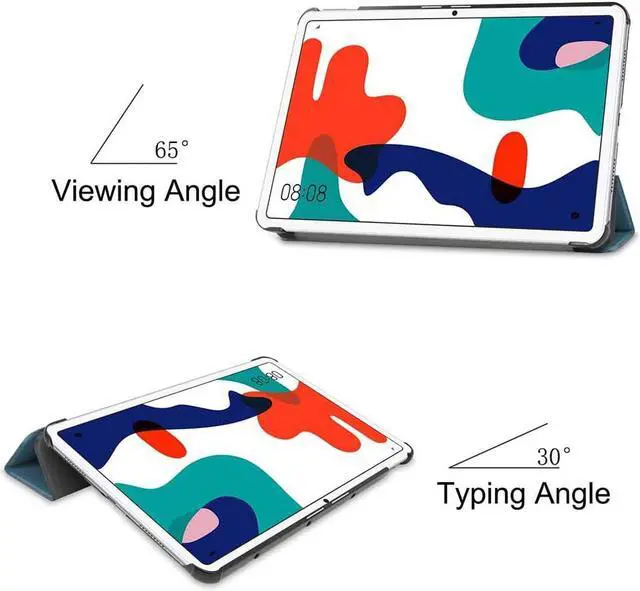 Alt view image 3 of 7 - Case for Huawei MatePad 10.4 inch 2020 (BAH3-AL00/BAH3-W09), Slim Lightweight Tri-Fold Stand Smart Shockproof Protective Cover with Auto Sleep/Wake