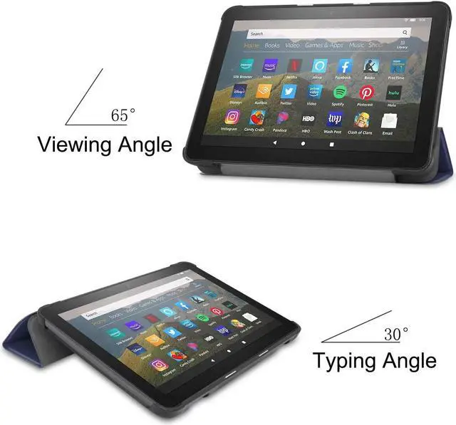 Alt view image 6 of 7 - Case for All-new Fire HD 8 Plus 2020 / Fire HD 8 2020 PU Leather Ultra Slim Case Tri-Fold Cover Protective Tablet Cover for Amazon Fire HD 8 Plus / Fire HD 8 2020 Release