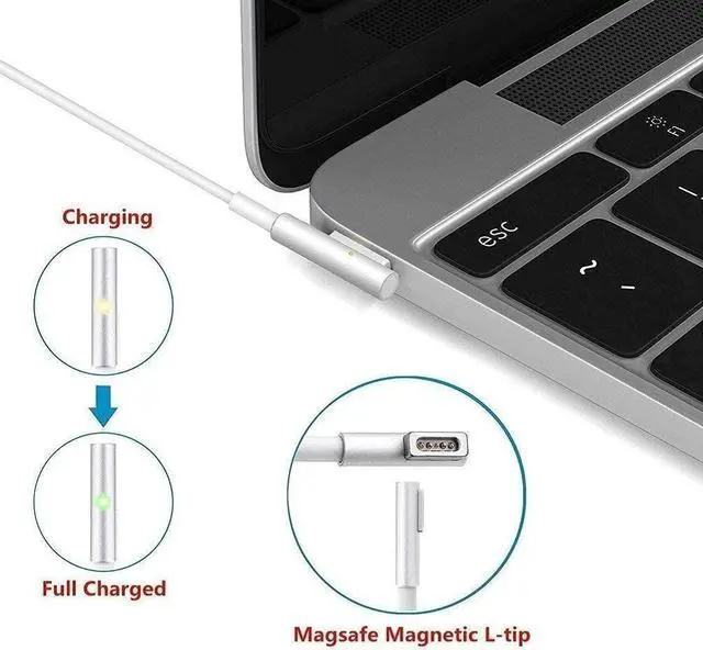 Alt view image 2 of 6 - Compatible with Mac Book Air Charger AC 45W Magsafe 1 L-Tip Power Adapter Replacement Charger Compatible with Mac Book Air 11 / 13 inch (Before Mid 2012)