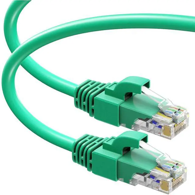 Alt view image 4 of 5 - Cat 6 Ethernet Cable - 2 Pack Cat6 Cables Green - Snagless Internet Cable Pure Copper Computer Network Patch Cord UL Listed, 26AWG - Includes Cable Ties