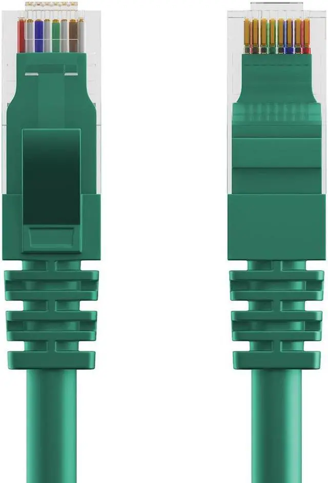 Alt view image 2 of 5 - Cat 6 Ethernet Cable - 2 Pack Cat6 Cables Green - Snagless Internet Cable Pure Copper Computer Network Patch Cord UL Listed, 26AWG - Includes Cable Ties
