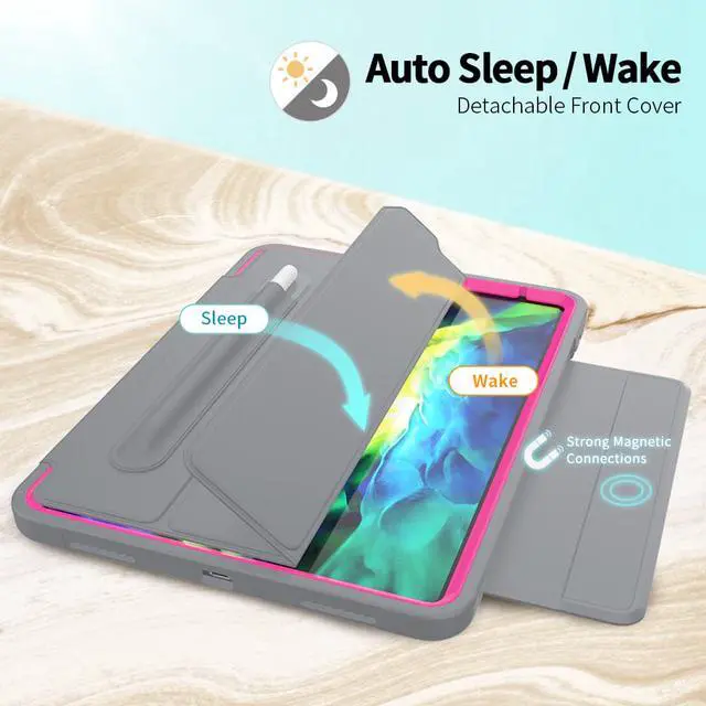 Alt view image 3 of 6 - iPad Pro 11 Case 2020 with Stand / Pencil Holder, Auto Wake/Sleep - Support Pencil Wireless Charging - Smart Protective Cover for iPad Pro 11 inch 2020 2018