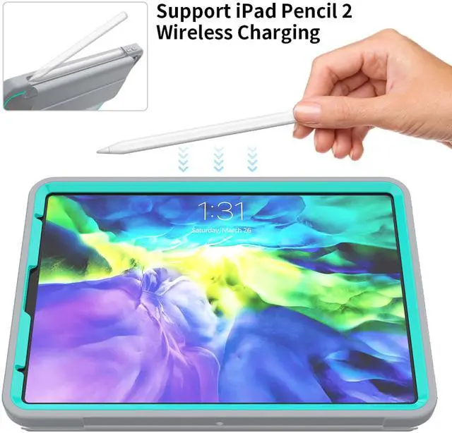 Alt view image 3 of 7 - iPad Pro 11 Case 2020 with Stand / Pencil Holder, Auto Wake/Sleep - Support Pencil Wireless Charging - Smart Protective Cover for iPad Pro 11 inch 2020 2018