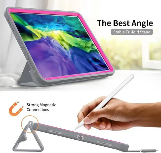 Alt view image 5 of 6 - iPad Pro 11 Case 2020 with Stand / Pencil Holder, Auto Wake/Sleep - Support Pencil Wireless Charging - Smart Protective Cover for iPad Pro 11 inch 2020 2018