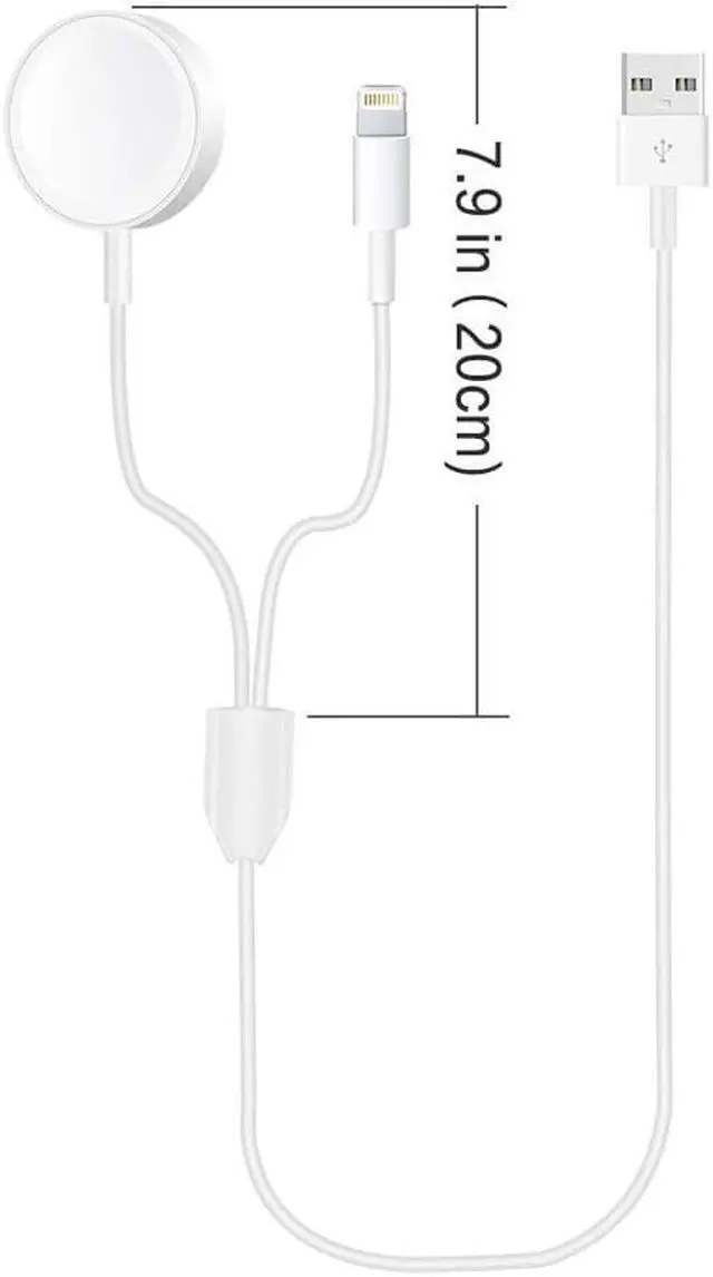 Alt view image 5 of 7 - Updated Version Watch Charger Magnetic Cable for iWatch 5/4/3/2/1, 2in1 Wireless Charging Cable Compatible with Apple Watch Series 5/4/3/2/1 and iPhone11/11 Pro/11 Pro Max/XR/XS/XS Max/X/8/8P/7
