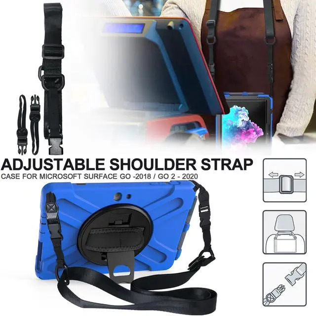 Alt view image 7 of 7 - Case for Microsoft Surface Go 3 10.5 inch 2021 / Surface Go 2 10.5 inch 2020 / Surface Go 10 inch 2018 with with Pen Holder, Hand Strap & Shoulder Strap Shockproof Protective Stand Cover