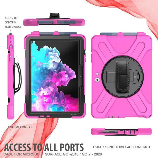 Main image of Case for Microsoft Surface Go 3 10.5 inch 2021 / Surface Go 2 10.5 inch 2020 / Surface Go 10 inch 2018 with with Pen Holder, Hand Strap & Shoulder Strap Shockproof Protective Stand Cover