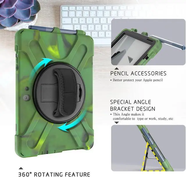 Alt view image 4 of 6 - Case for Microsoft Surface Go 2 10.5 inch 2020 / Surface Go 10 inch 2018 with with Pen Holder, Hand Strap & Shoulder Strap Shockproof Protective Stand Cover