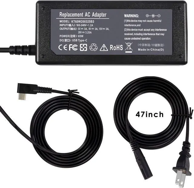 Alt view image 4 of 6 - 20V 3.25A 65W USB Type C Laptop Charger Compatible with Lenovo ThinkPad A275 E480 E580 L380 L480 L580 P52s T470 T470s T480 T480s T570 T580 and Other Type C Devices