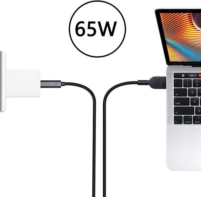 Alt view image 4 of 6 - 6ft 65W PD USB Type C Male Input to Slim Tip Power Charging Cable for Lenovo B50 G40 G50 G70 G505S Z40 Z50 Z70